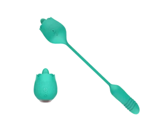 Flicker Rose and Thrusting Vibrator2-in-1