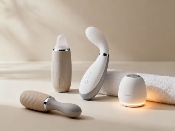 Close-up of a high-quality silicone sex toy showing its smooth texture